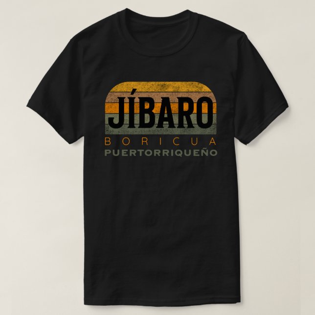 Jibaro Boricua Puertorriqueño T Shirt (Design framsida)