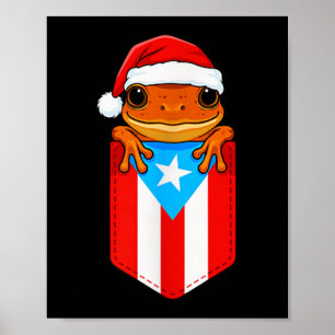Jibaro Coqui Frog Puerto Rico Flagga Boricua Ch Poster