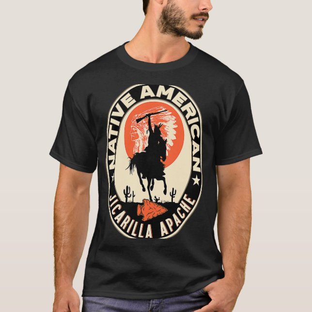 Jicarilla Apache Strong Native Indian Tri T Shirt (Framsida)