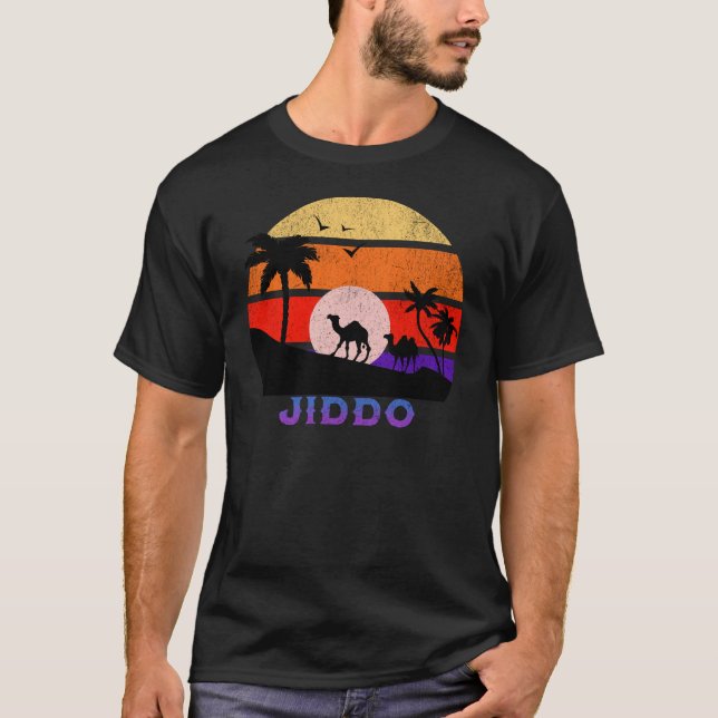 Jiddo Retro Sunset Ocean Grandfather T Shirt (Framsida)