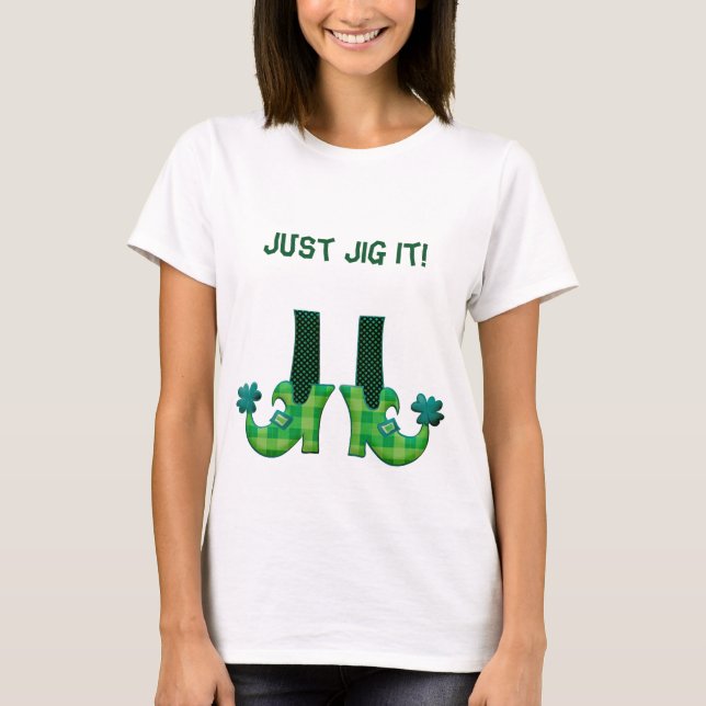 Jig, bara! Leprechaun Ben och Boots T Shirt (Framsida)