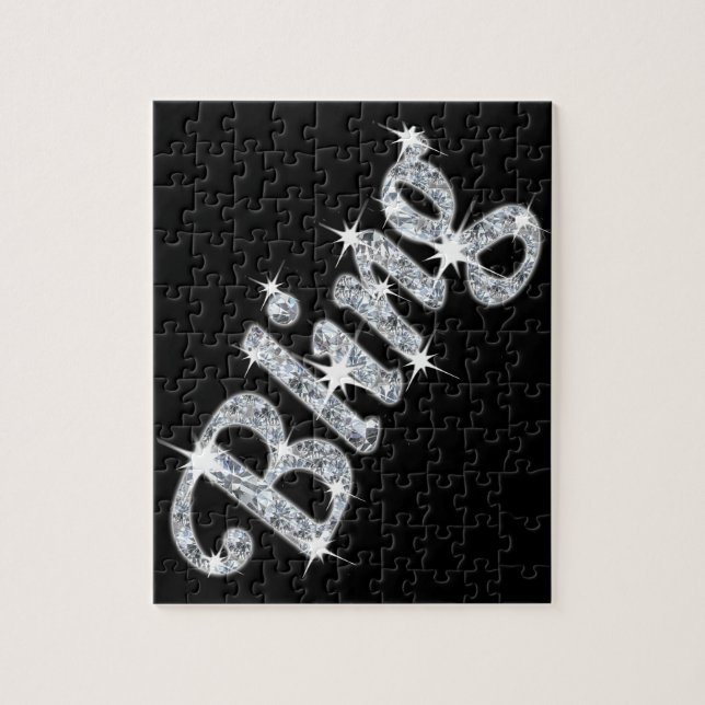 Jig såg pussel med faux diamant bling design (Vertikal)