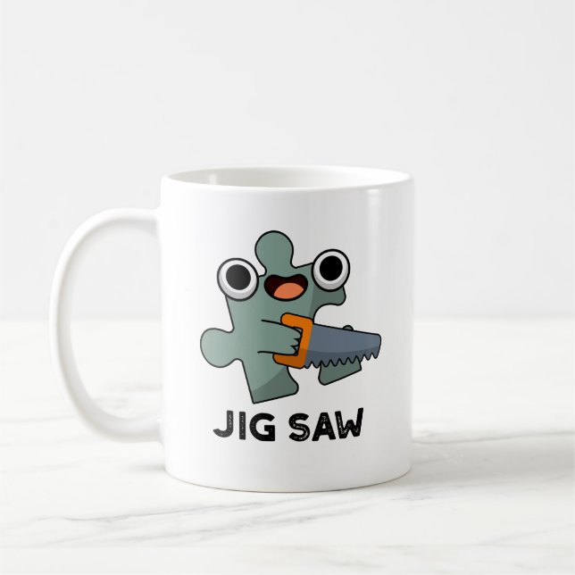 Jig Saw Funny Jigszawa Verktyg Pun Kaffemugg (Vänster)