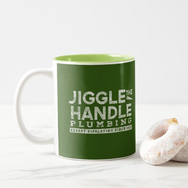 Jiggle de Handle Vita GFX Två-Tonad Mugg (Med munk)