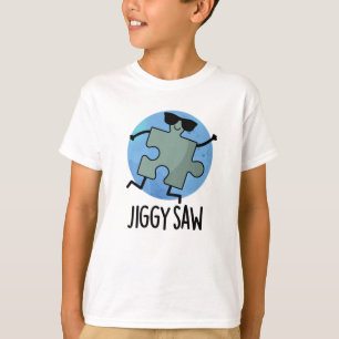 Jiggy Saw Funny Dancing Jigszle Puzzle Pun T Shirt