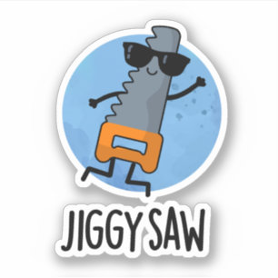 Jiggy Saw Funny Dancing Verktyg Pun Klistermärken