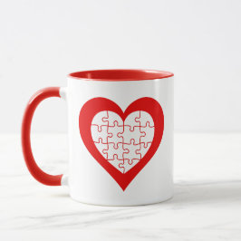 Jigsåg Heart Mugg