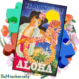 JIGSAW PUZZLE 11x14 - Vintage Hawaii Travel Pussel