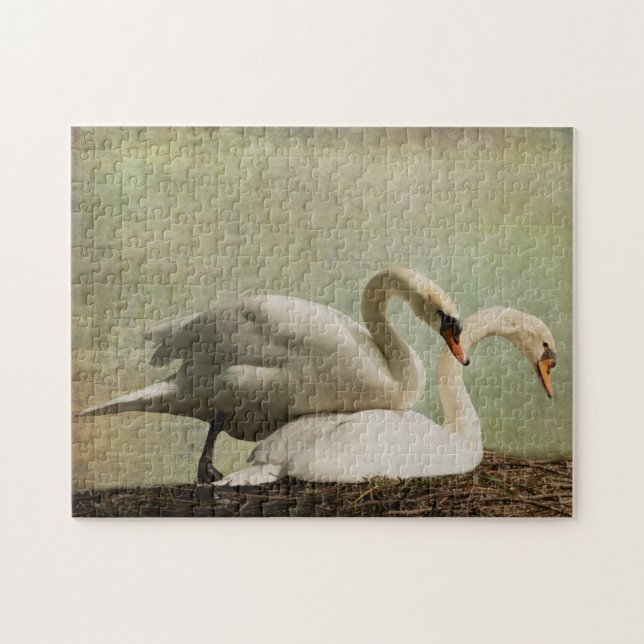 JIGSAW PUZZLE-NESTING SWANS PUSSEL (Horisontell)