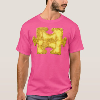 Jigsaw Puzzle Piece Golden Vintage Symbol T Shirt