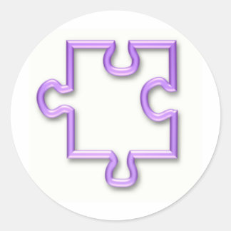 Jigsawutklippklistermärke Runt Klistermärke