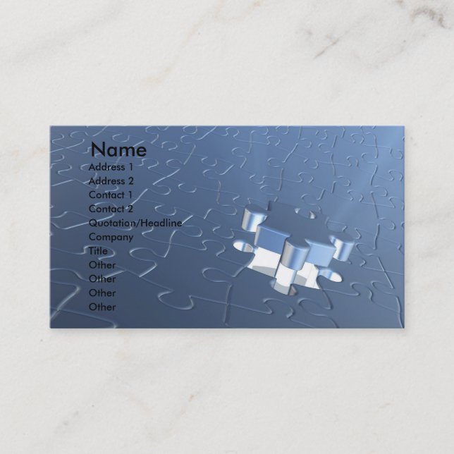Jigsawvisitkortdesign Visitkort (Framsida)