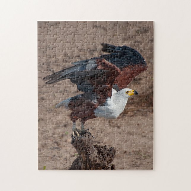 Jigszasmunstycke av afrikansk fiskagel pussel (Vertikal)