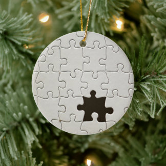 Jigszawa Puzzle Biet White saknas Julgransprydnad Keramik