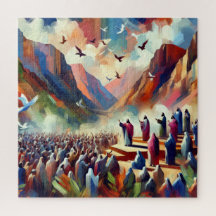 Jigszawa Puzzle of Jesus Kristus Sermon på berget