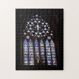 Jigszawpuzzle med fastglaset pussel