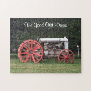 Jigszle Puzzle Antique Tractor Bra Gamla dagar Pussel
