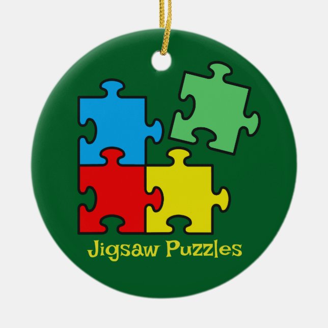 Jigszle Puzzle Biet Design Ceramic Ornamic Julgransprydnad Keramik (Framsidan)