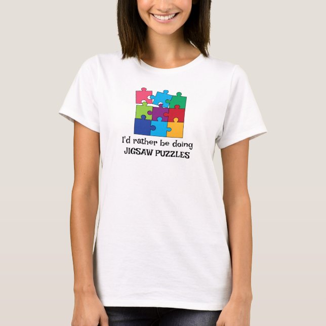 Jigszle Puzzle Biet Design T-Shirt Tee Shirt (Framsida)
