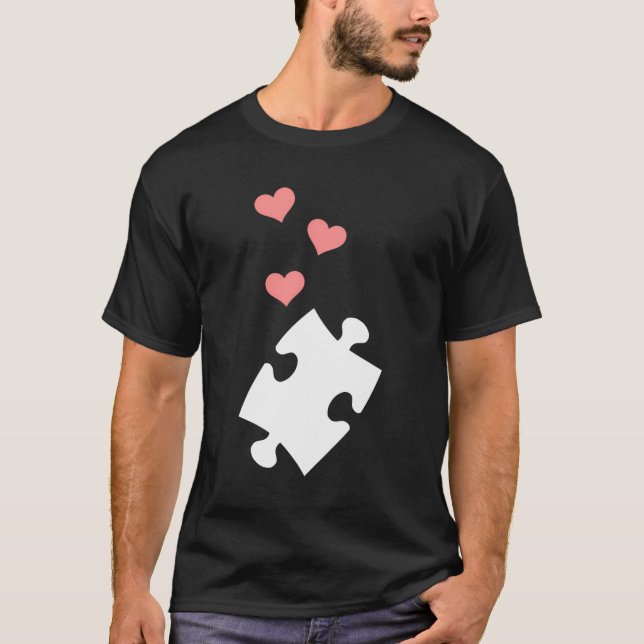 Jigszle Puzzle Biet Hearts T Shirt (Framsida)