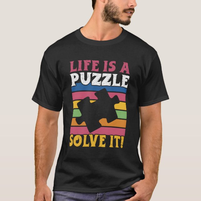 Jigszle Puzzle Master Puzzle T Shirt (Framsida)