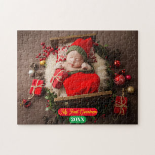 Jigszle Puzzle -Min första jul -Lägg till bild/år Pussel