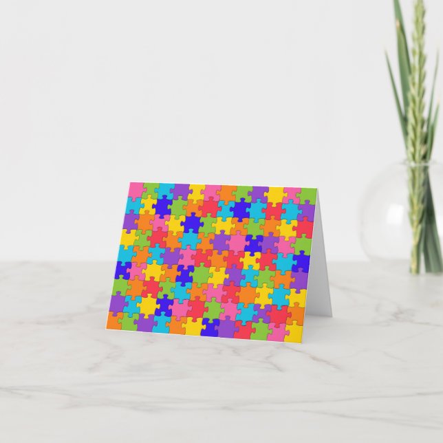 Jigszle Puzzle mönster - Multifärgaden Delarare Kort (Framsida)
