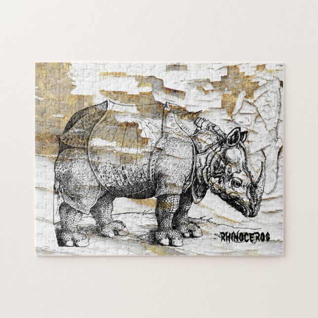 Jigszle Puzzle Rhinoceros Pussel (Horisontell)