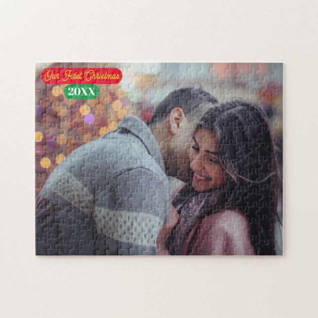 Jigszle Puzzle - vår första jul - Lägg till bild/å Pussel (Horisontell)