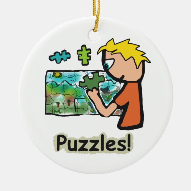Jigszler Puzzler Puzzles Julgransprydnad Keramik (Framsidan)