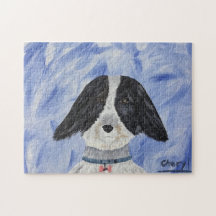 Jigszles Puzzles Cute Adsible Black White Hund
