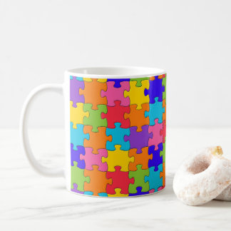 Jigszons Puzzle mönster - Multifärgaden Delarare Kaffemugg