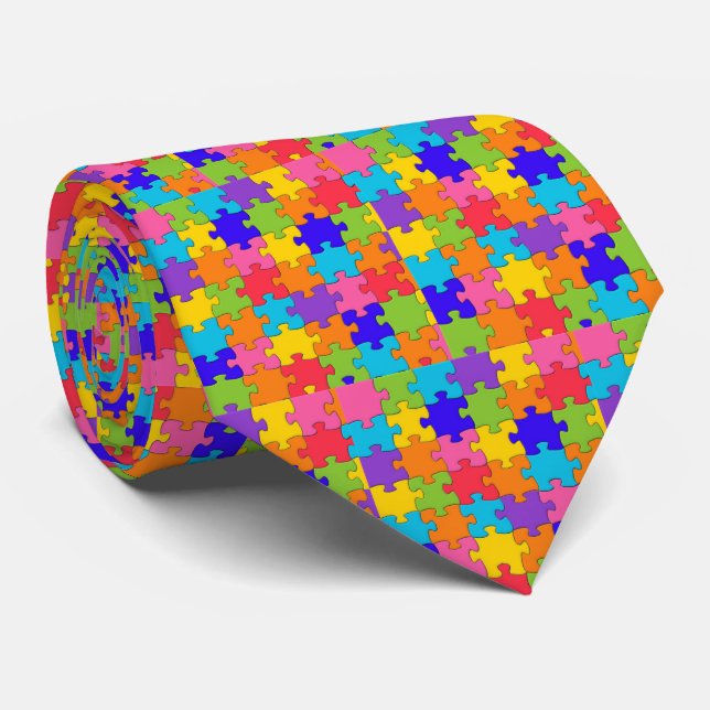 Jigszons Puzzle mönster - Multifärgaden Delarare Slips (Rullad)