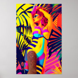 Jill av Jungle Room Retrowave Poster