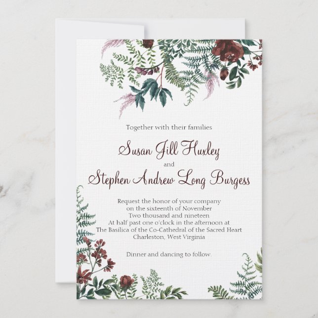 Jill och Drews bröllopsinbjudan Inbjudningar (Framsida)