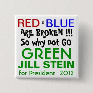 Jill Stein för den presidentMiljöpartiet 2012 Knapp