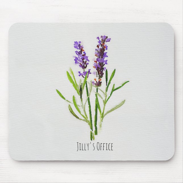 Jillys botaniska lavender Watercolor Musmatta (Framsidan)