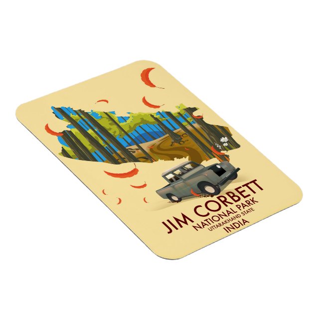 Jim Corbett National Park, Uttarakhand State Magnet (Högersidan)