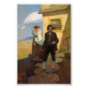 Jim Hawkins lövs hem av Newell Convers Wyeth Fototryck