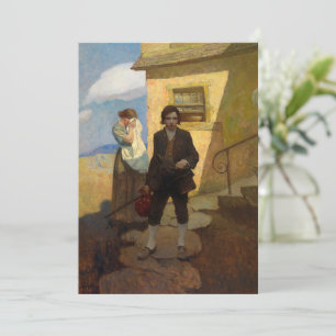 Jim Hawkins lövs hem av Newell Convers Wyeth Tack Kort