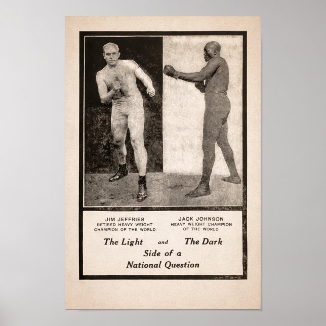 Jim Jeffries vs Jack Johnson Promotion 1910 Poster (Framsidan)