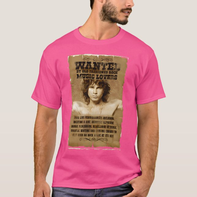 Jim Morrison Wanted Poster T Shirt (Framsida)