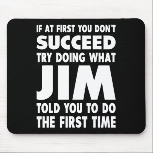 Jim Namn Personlig Birthday Roligt Joke Musmatta