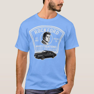 Jim Rockford Private Investigator Patch T Shirt