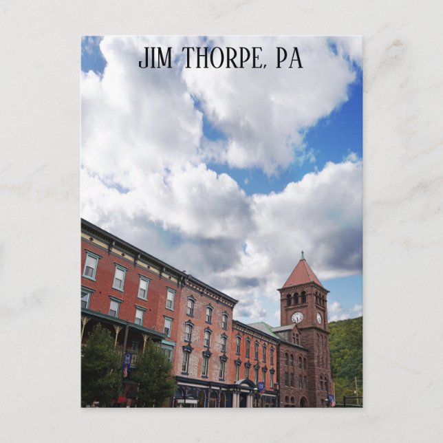 Jim Thorpe Pennsylvania Skyline Pocono Mountain Vykort (Framsida)