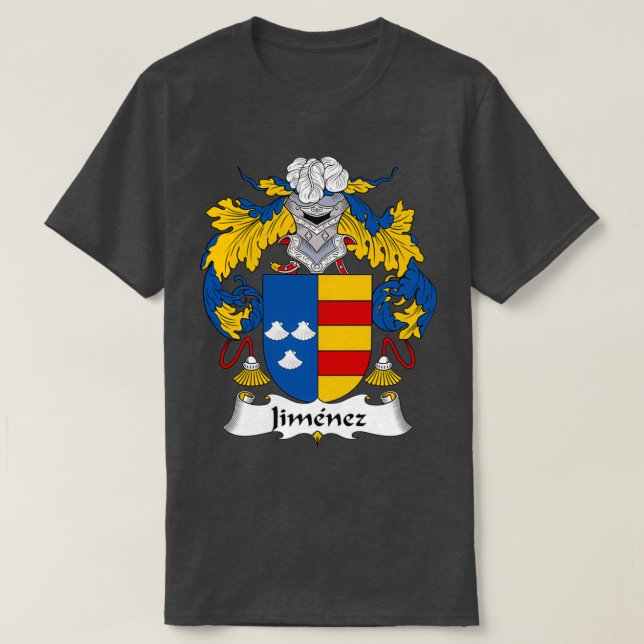 Jimenez Coat of Arms Family Crest  T Shirt (Design framsida)