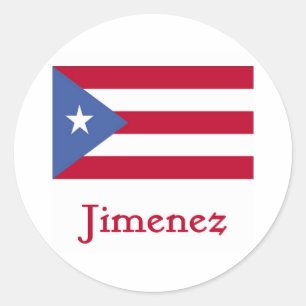 Jimenez Puerto Rican Flagga Runt Klistermärke