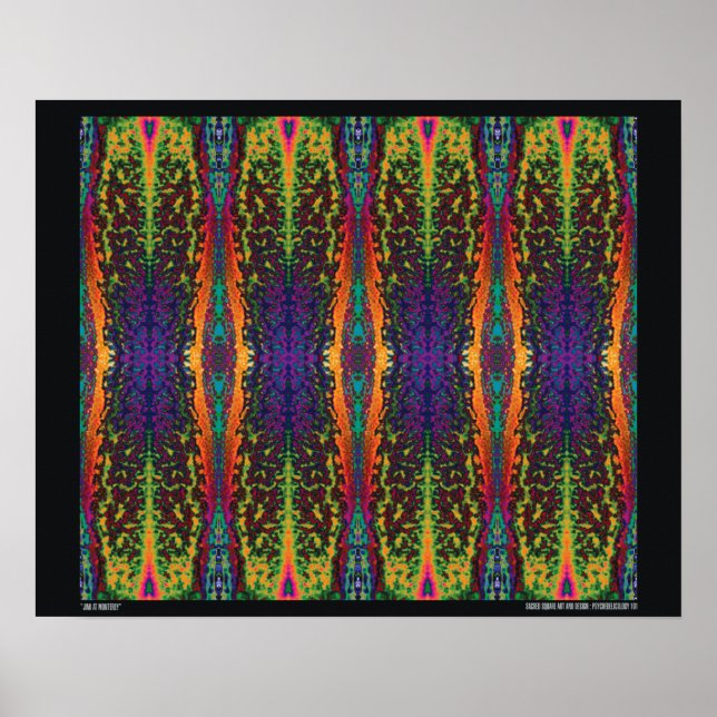 "Jimi at Monterey" Abstrakt Psychedelic Art Poster (Framsidan)