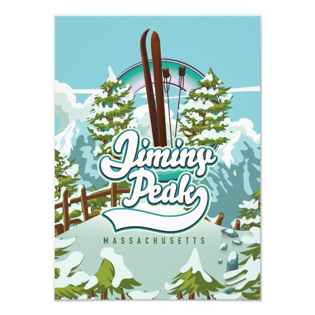 Jiminy Peak Massachusetts skidning Fototryck (Framsidan)