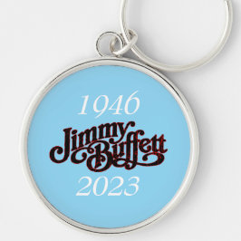 jimmy buffett rund silverfärgad nyckelring